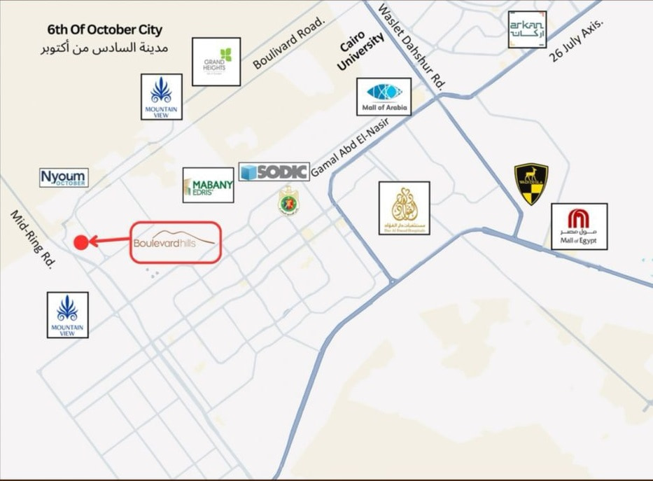 موقع كمبوند بوليفارد هيلز في اكتوبر