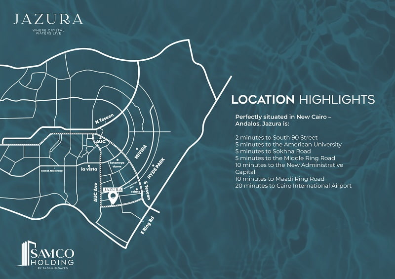 موقع كمبوند جازورا بالقاهرة الجديدة