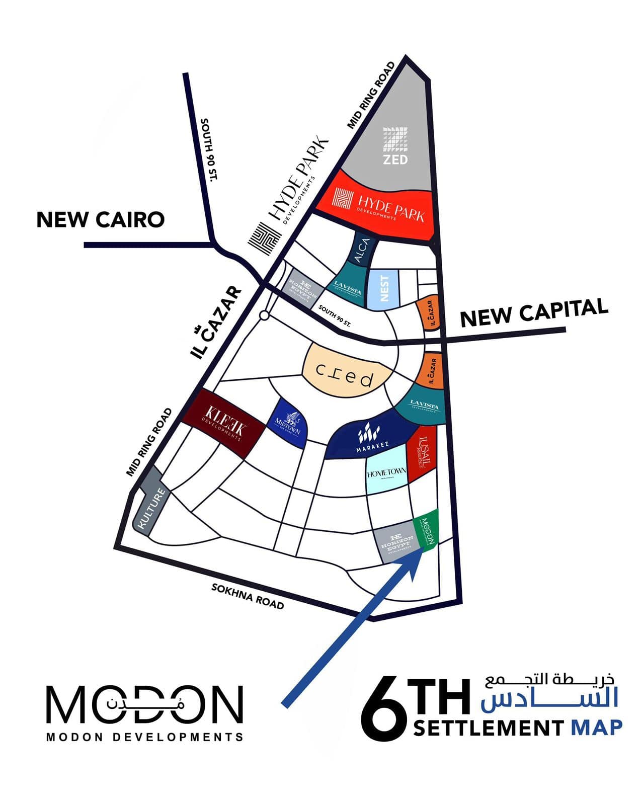 Location of Golf Town Compound New Cairo