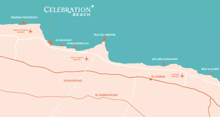 موقع خريطة سيلبريشن ويست بيتش الساحل الشمالي