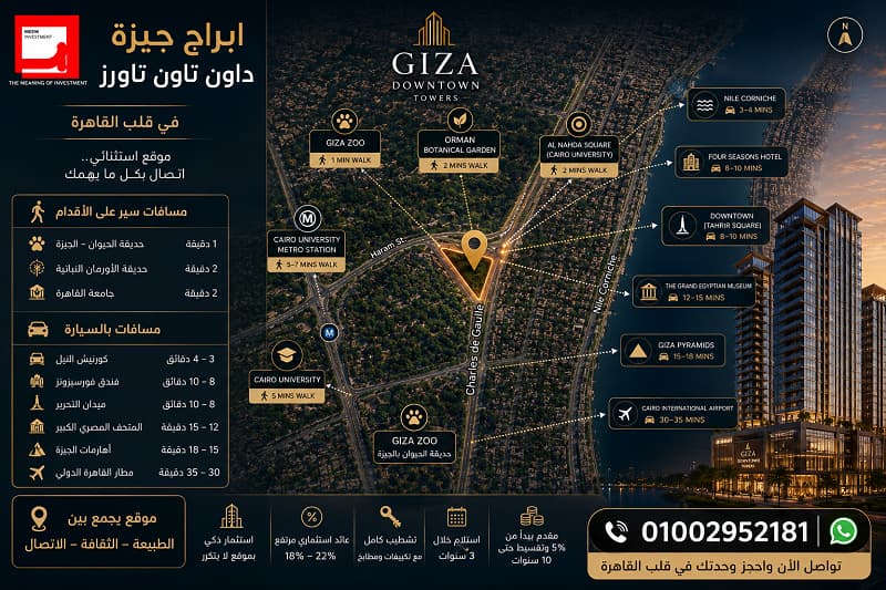 أسعار ابراج جيزة داون تاون تاورز